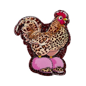 Leopard Chicken Acrylic Flatback – Slipper Hen