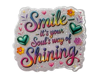 Smile Shine Acrylic Flatback – Positive Quote