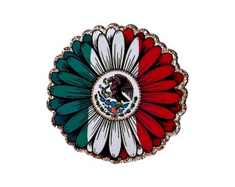 Mexico Flag Flower Acrylic Flatback – Floral Cultural
