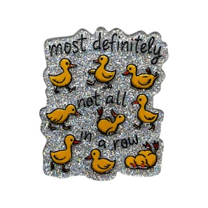 Ducks Most Definitely Not All In A Row Acrylic Flatback – Funny Duck Quote