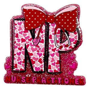 Nurse Practitioner Acrylic Flatback - NP Bow