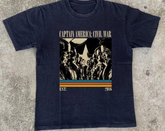 Camiseta de Capitán América: Civil War, camiseta vintage de la película