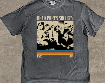 Camiseta Comfort Colors do filme Sociedade dos Poetas Mortos, estilo vintage.