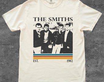 Camiseta unisex de estilo vintage de The Smiths, ideal como regalo para mujer y hombre.