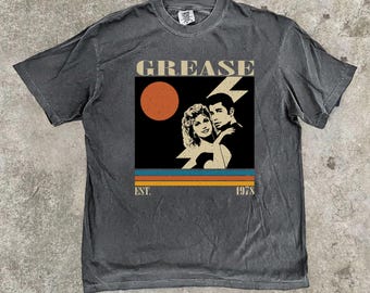 Camiseta de Grease 1978 con colores cómodos, camiseta vintage de la película