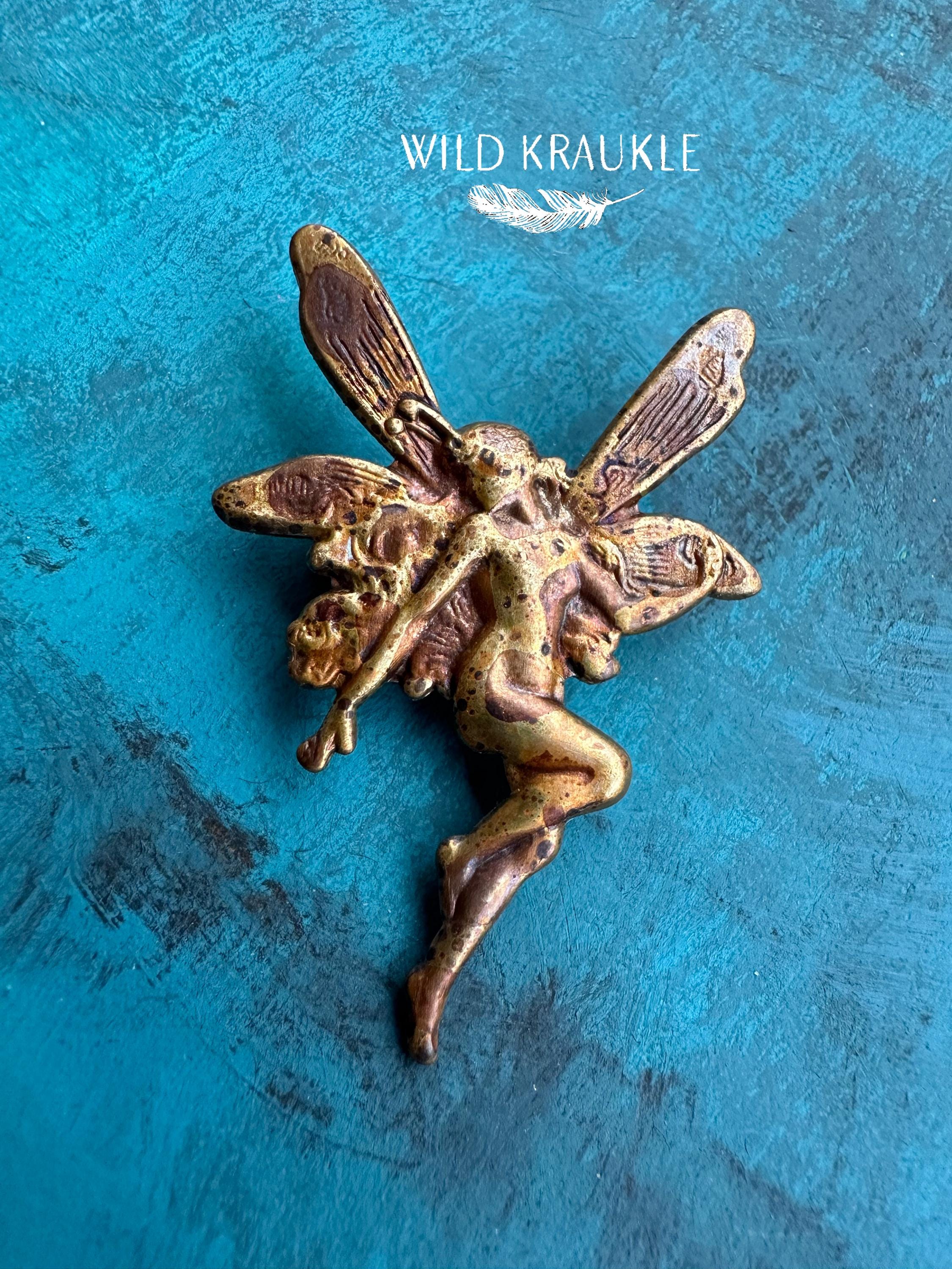 Jolie Broche épingle Argentée Avec Cabochon Anges - 25mm - Idée Cadeau Pochette