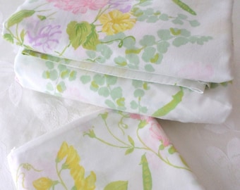 Wamsutta Percale Sheet Set, Sweet Pea Flowers, Twin Bedding, Ultracale, Twin Fitted, Twin Flat, Pillowcase, Floral Sheets, Cottagecore