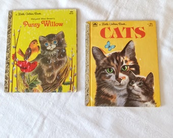 2 Vintage Golden Childrens Books, Cats, Kittens,