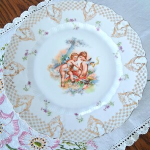 Antique Fairy Image Plate, Cherubs, Germany, Pixies, China Plate, Victorian Decor, Shabby Chic, Serving Dish, CT