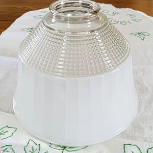 National Home Lamp Council White Glass Lamp Shade, Ceiling Fixture, Frosted, Vintage Lamp Shade imagem 5