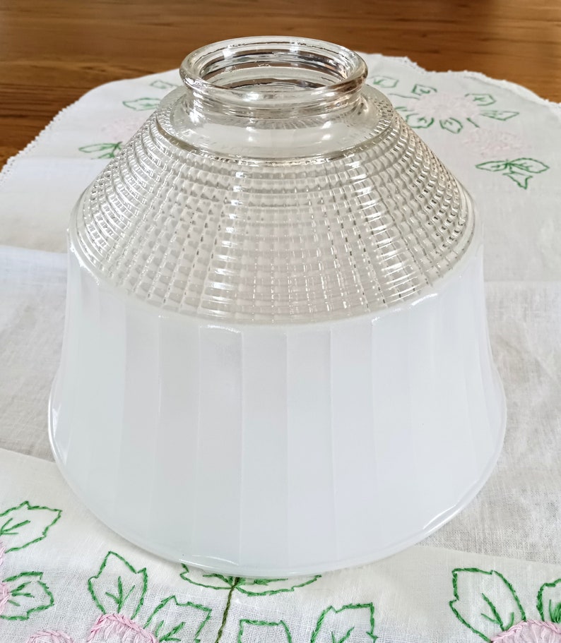 National Home Lamp Council White Glass Lamp Shade, Ceiling Fixture, Frosted, Vintage Lamp Shade imagem 5