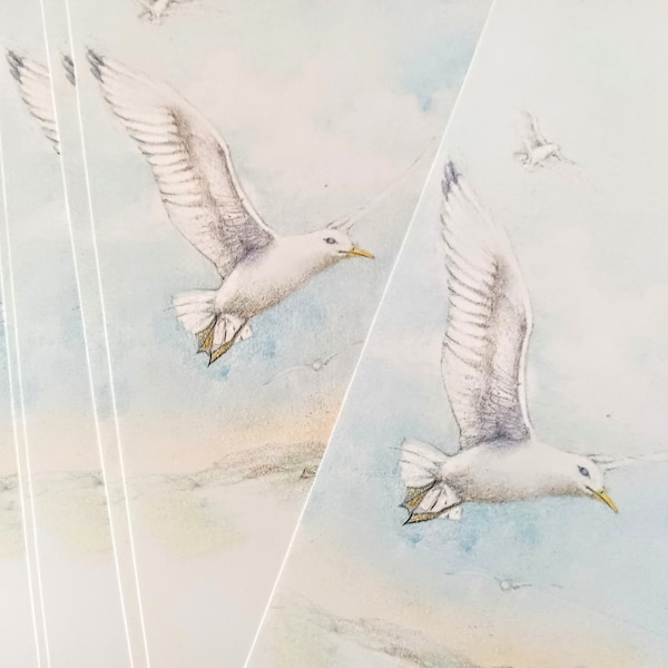 24 Seagull Fold Over Notes, Just A Notes, Seaside, Seagull Cards, Stationary, Bird Greeting Cards