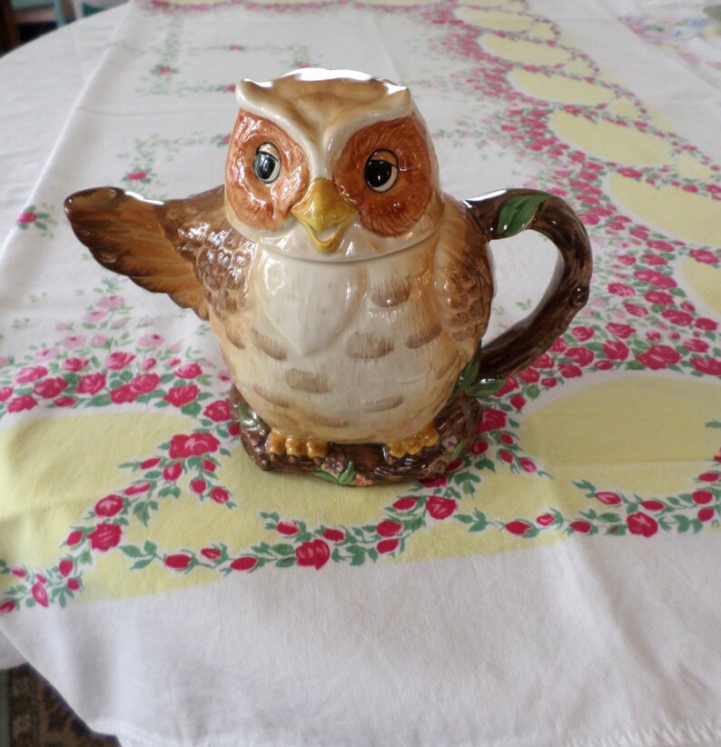Vintage Otagiri Japan Owl Teapot Pottery Stoneware Mary Ann Etsy