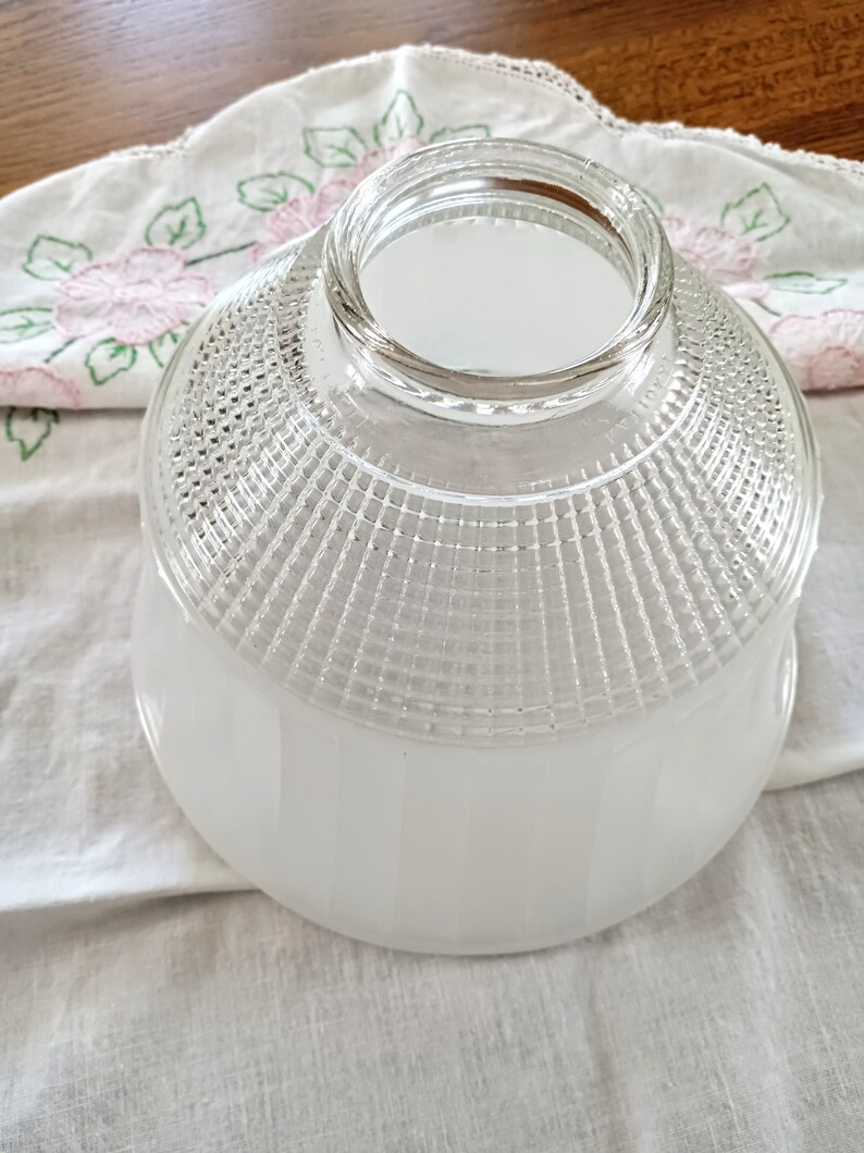 National Home Lamp Council White Glass Lamp Shade, Ceiling Fixture, Frosted, Vintage Lamp Shade imagem 2