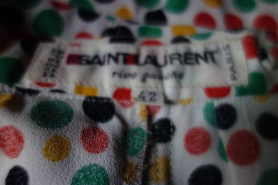 YSL Yves Saint Laurent Pleated Polkadot Skirt - image 4