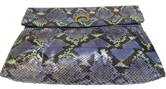 Vintage 70s Snakeskin Clutch/Shoulderbag by SUPRE… - image 2