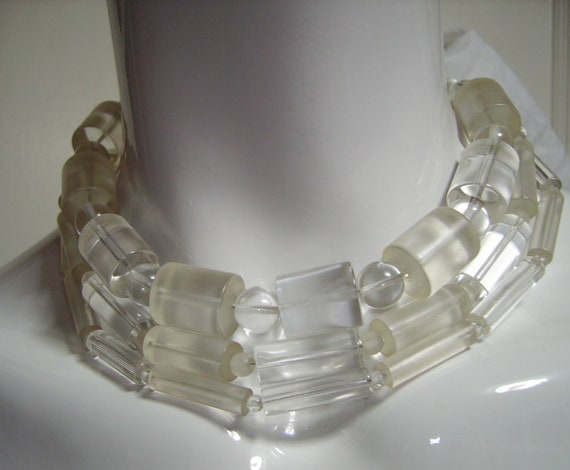 Vintage JAY FEINBERG Vintage Clear Lucite Choker … - image 1