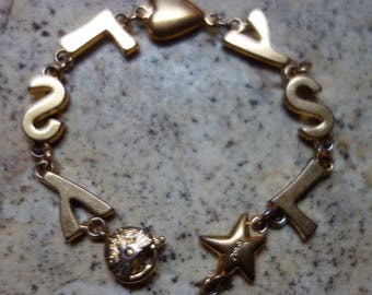 Vintage YSL Yves Saint Laurent Logo Bracelet