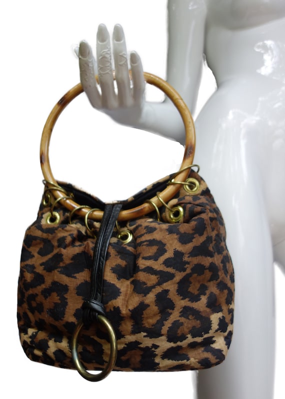 Vintage 60s ROGER VAN S Animal Print Purse with la