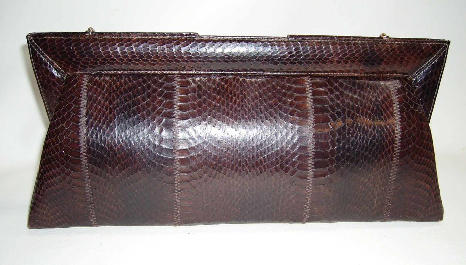 Vintage Brown Snakeskin Clutch Purse 14 1/2 Inches Long - Etsy