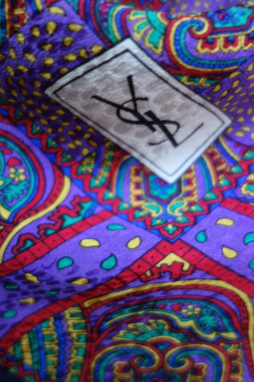YSL Yves Saint Laurent Vintage Silk Jacquard Scarf - Etsy