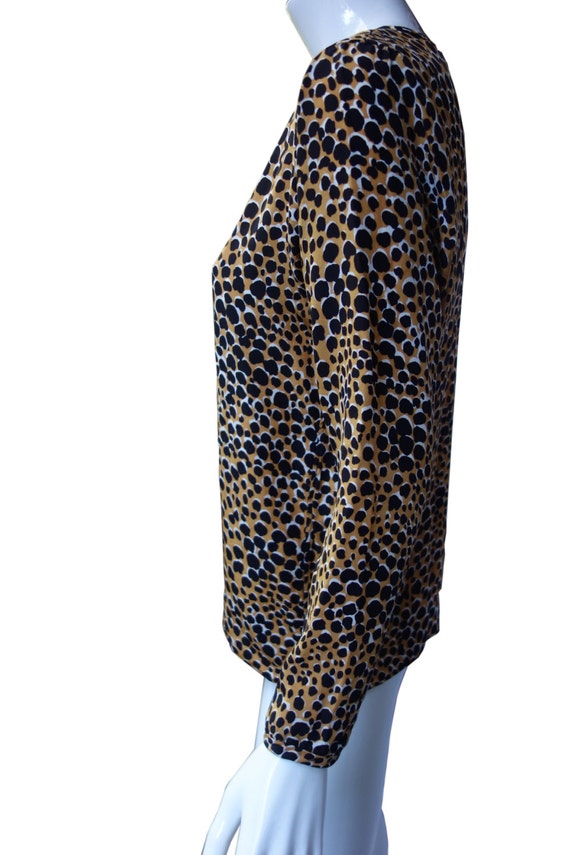 Vintage YSL Yves Saint Laurent Animal Print Silk … - image 5