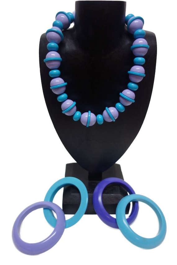 MONET Turquoise & Lavender Beaded Choker Necklace 