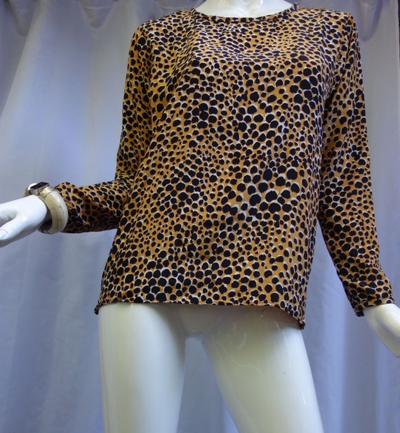 Vintage YSL Yves Saint Laurent Animal Print Silk … - image 1