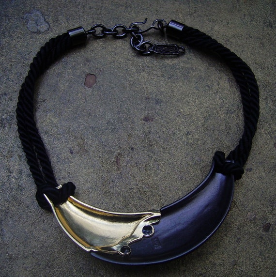 Vintage YSL Yves Saint Laurent Choker Necklace wi… - image 3