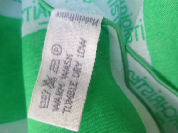 CHRISTIAN DIOR Vintage 70s Kelly Green & White Sc… - image 2