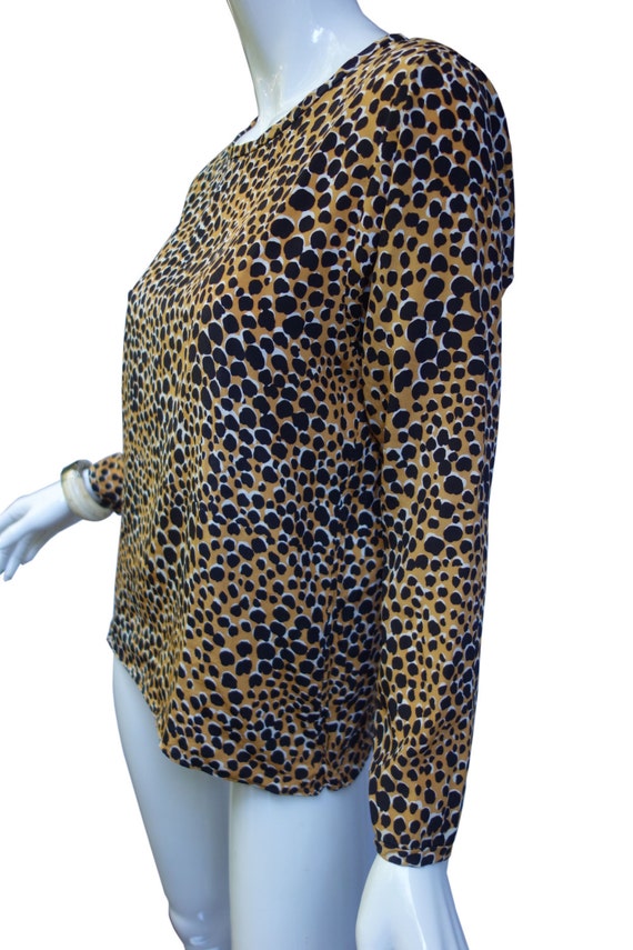 Vintage YSL Yves Saint Laurent Animal Print Silk … - image 2