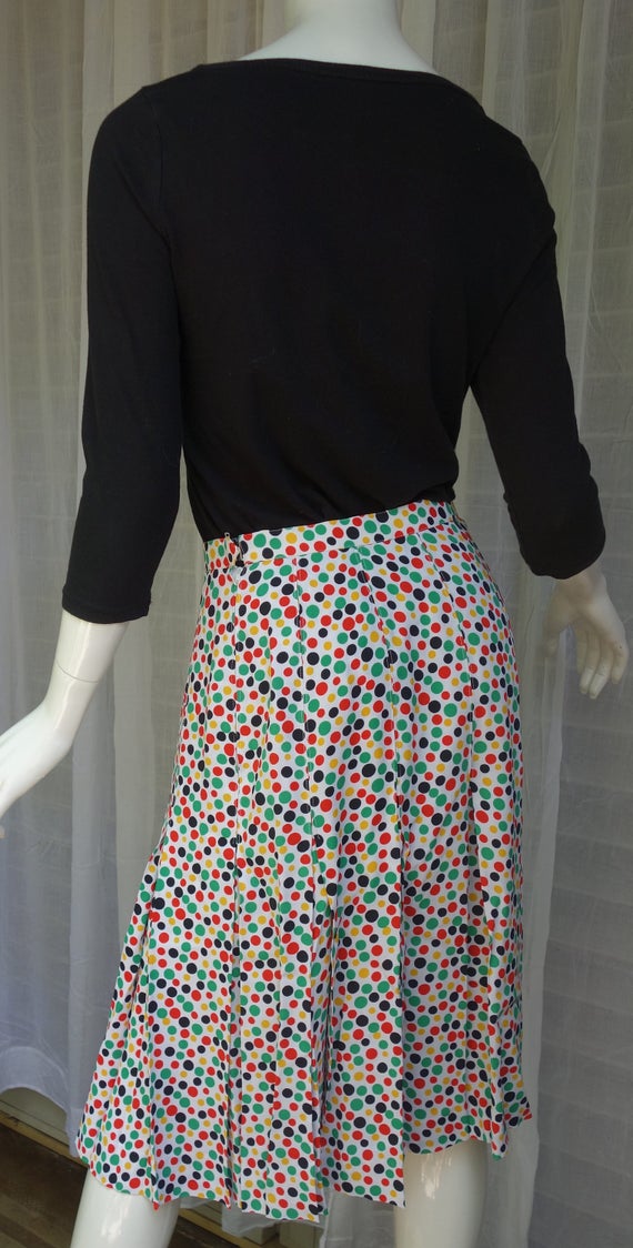 YSL Yves Saint Laurent Pleated Polkadot Skirt - image 3