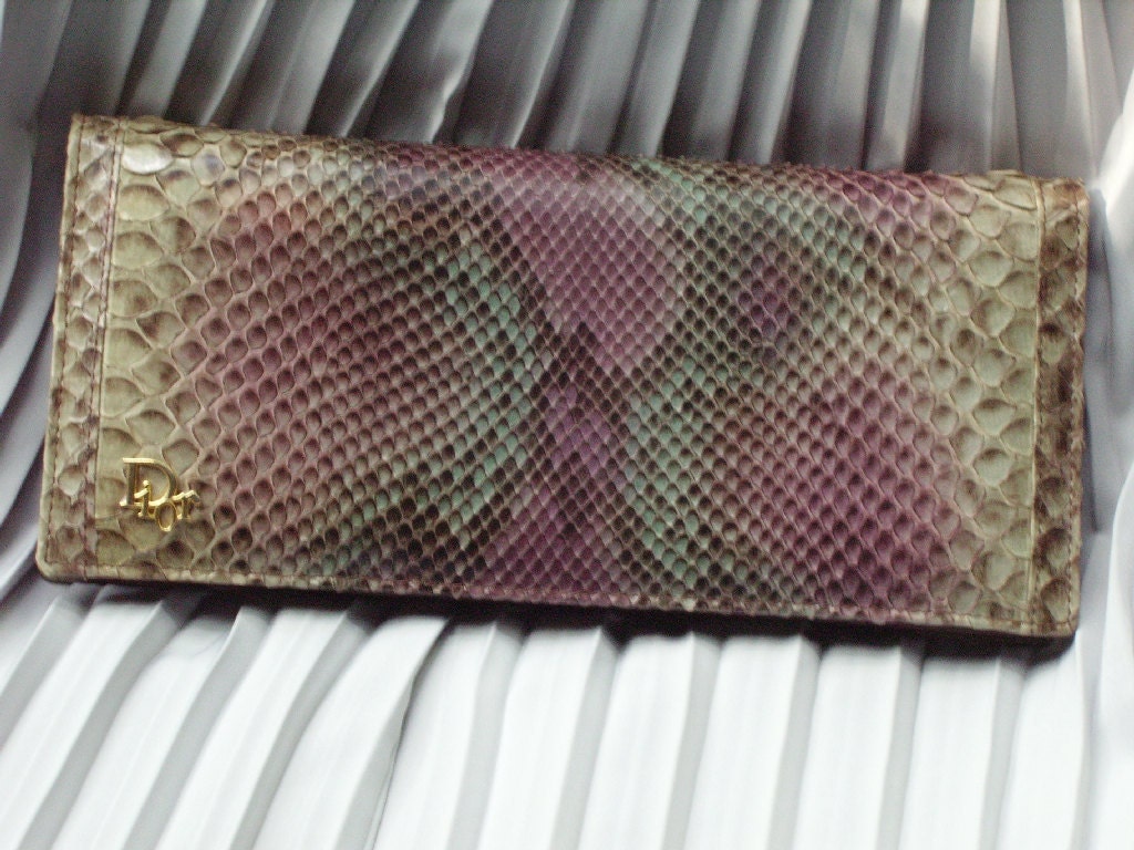 Vintage CHRISTIAN DIOR Snakeskin Clutch Purse - Etsy