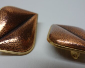 YSL Yves Saint Laurent Vintage Copper Earrings