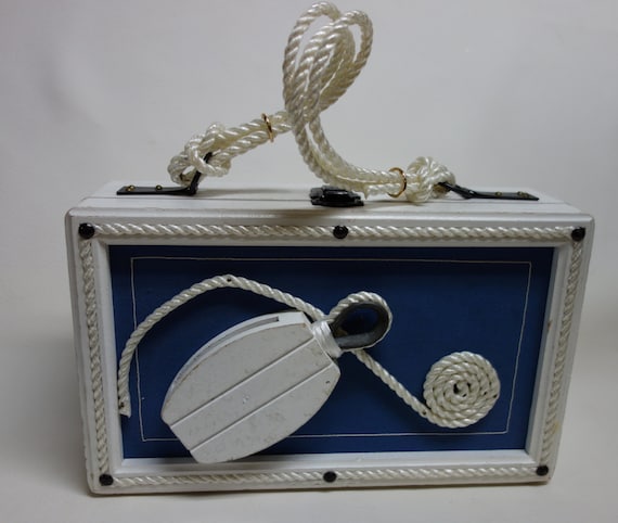 50s GARAY Wooden Nautical Box Purse