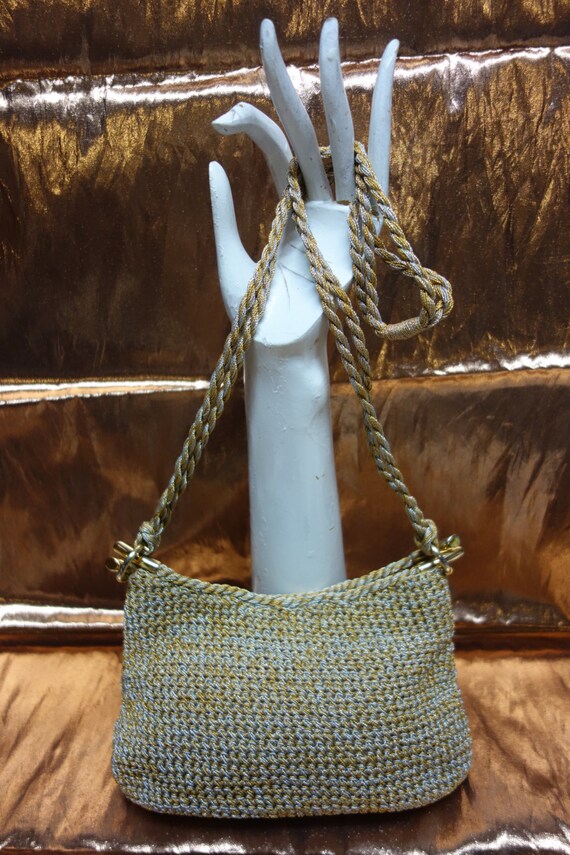 Vintage RODO Crochet Metallic Thread  Evening Bag - image 4