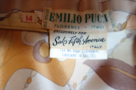 EMILIO PUCCI 60s Brown Cream Silk Blouse - image 4