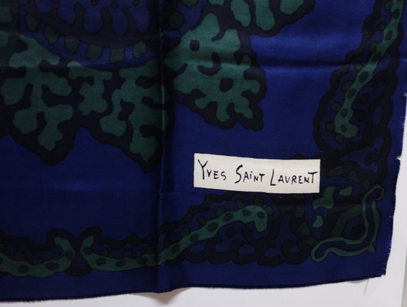 YSL Yves Saint Laurent  Vintage 70s Blue/Green Si… - image 4