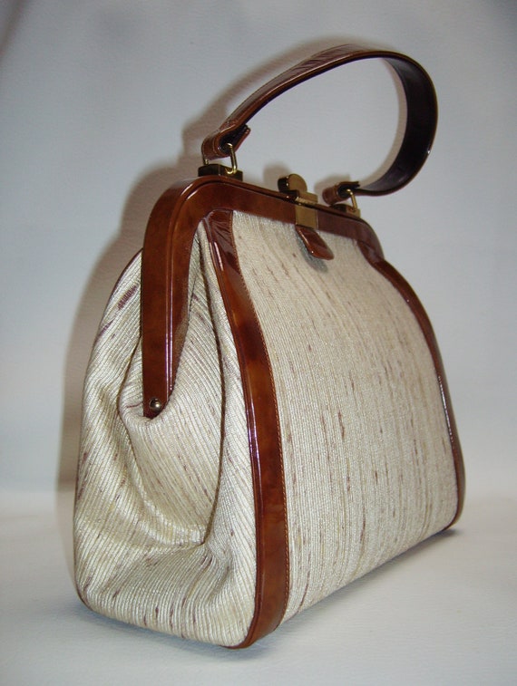 Vintage COBLENTZ Fabric & Patent Handbag Purse