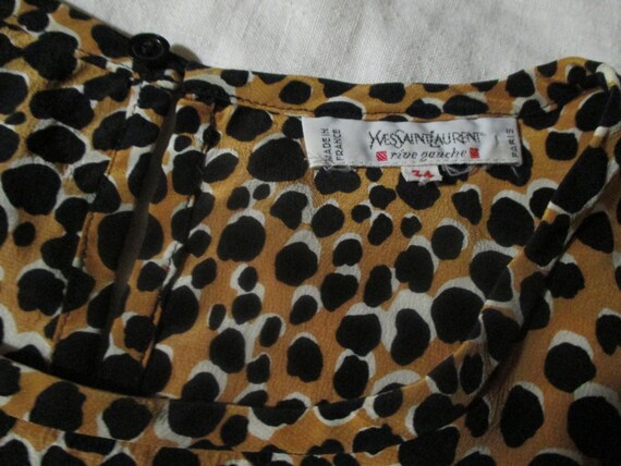 Vintage YSL Yves Saint Laurent Animal Print Silk … - image 3