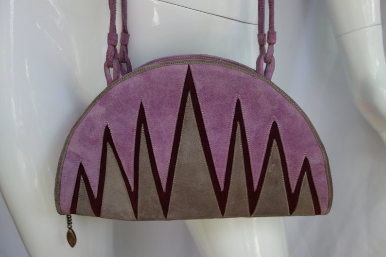 Vintage MAUD FRIZON Violet and Khaki Suede Crossbody Bag Etsy