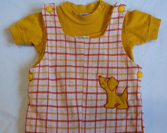 Vintage dog romper, toddler, 70s 80s, Carter's