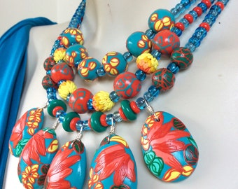 Tropical Print Necklace
