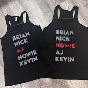 BSB tank top or T-shirt, perfect backstreet army tank top or tee, highlight your favorite guy! Concert tank/T-shirt