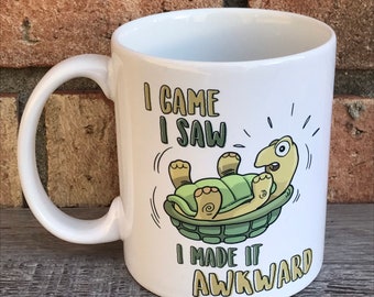Awkward Turtle Mug! Turtle coffee mug, awkward.