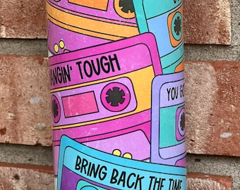 80s Boyband Mixtape Tumbler: New Kids Songs, Stainless Steel 20 oz