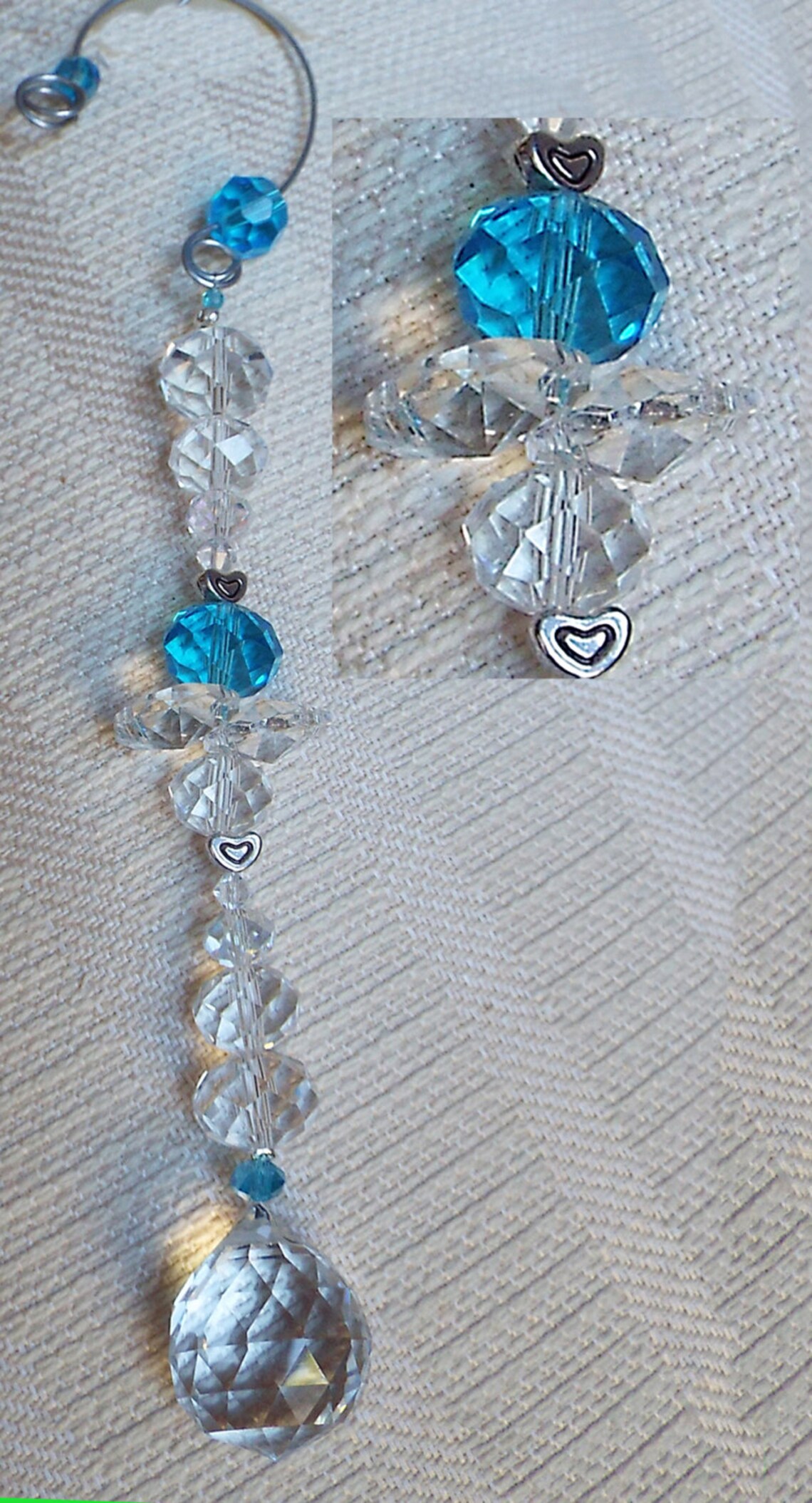 Suncatcher Angel Car Charm Rear View Mirror Angel Crystal Etsy