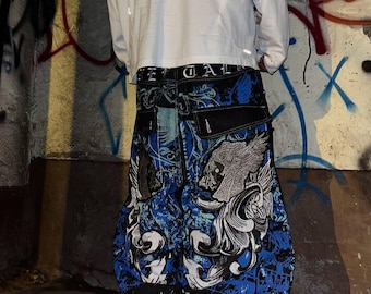 Graphic Print Baggy Jeans Men Women Oversized Y2K Harajuku Streetwear Wide Leg High Waist Denim Retro Alt Fashion Grunge Pants