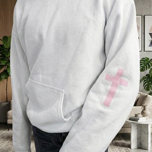 Christian Hoodie, Pink Cross, Faith Based Apparel image 9