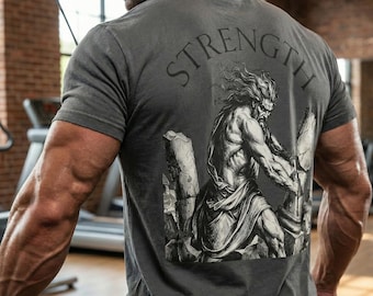 Samson Woodcut T-Shirt | Christian Gym Tee, Streetwear